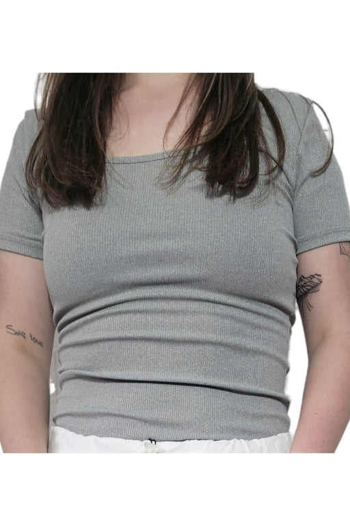 Imicoco - Dames Basic T-shirt in Grijs - Chique Design