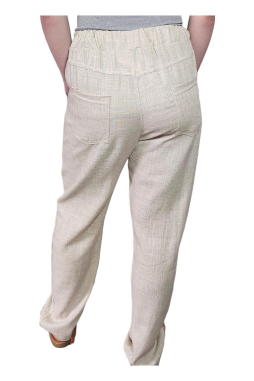 Issima - Zomerse broek met bloemmotief kleur Beige - Chique Design
