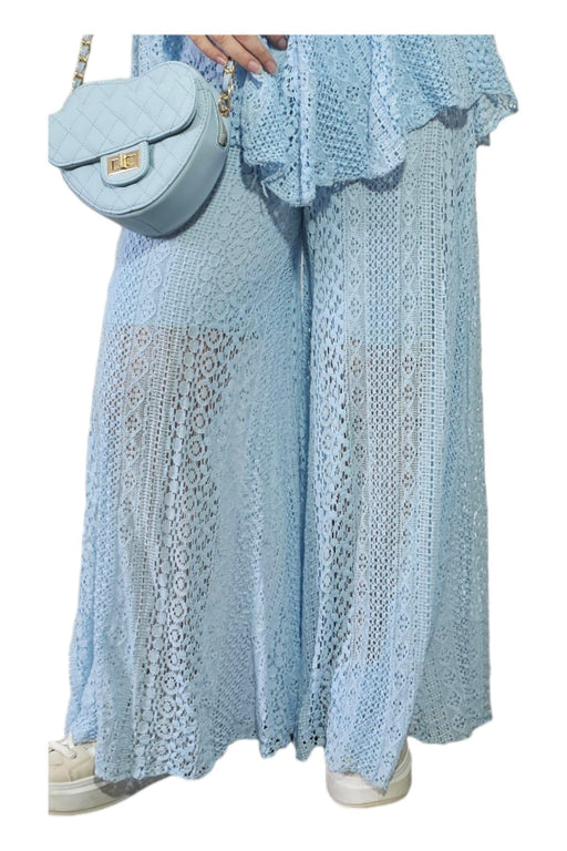 Italy Moda - Blauwe Damesbroek met binnenbroekje - Chique Design
