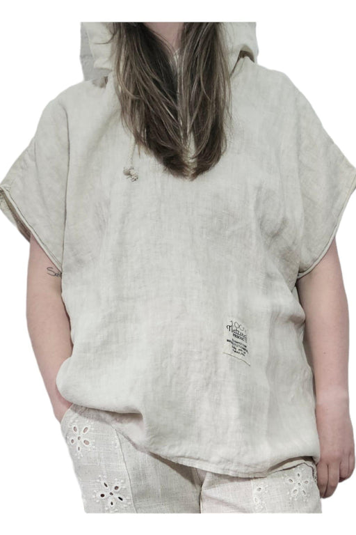 Issima - Beige Linnen T-shirt met Capuchon - Chique Design
