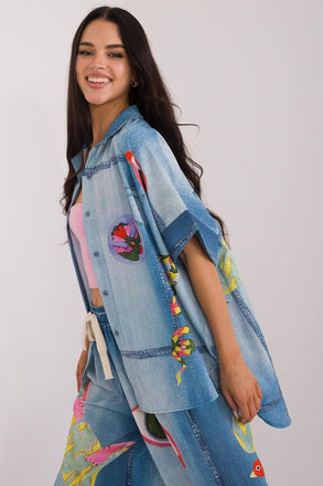 Italy Moda Dames Overhemd met Korte Mouwen - Chique Design