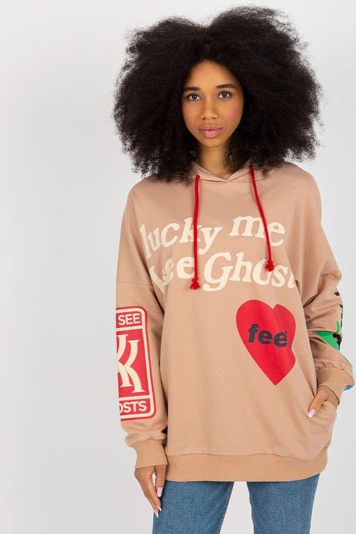Fancy - Sweater met capuchon en decoratieve letters op de voorkant 🌸 - Chique Design