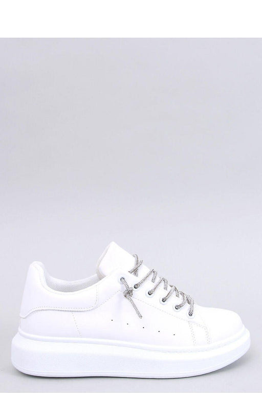 Inello - Stijlvolle Witte Sneakers met Glanzende Kristallen Veters 🌟 - Chique Design