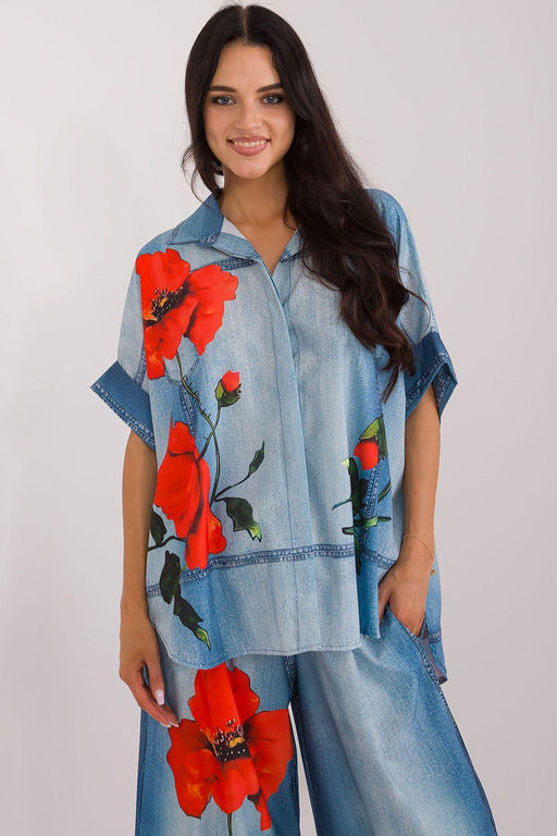 Italy Moda Korte Mouwen Dames Overhemd - Chique Design