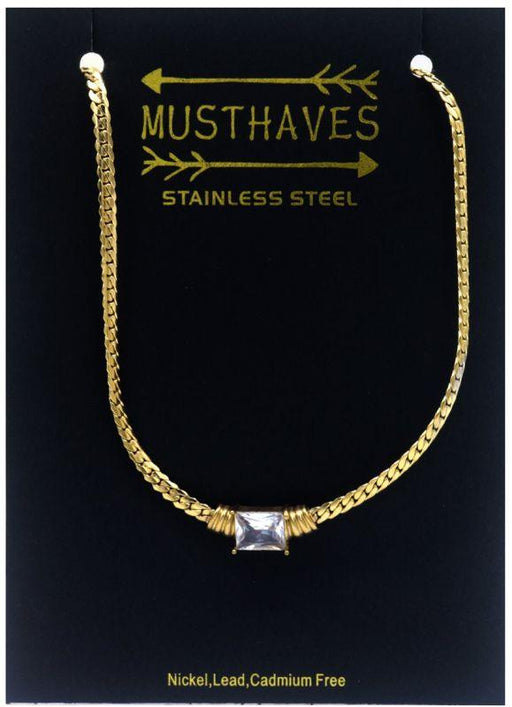 Musthaves - Gouden Halsketting met CZ Steen - Chique Design