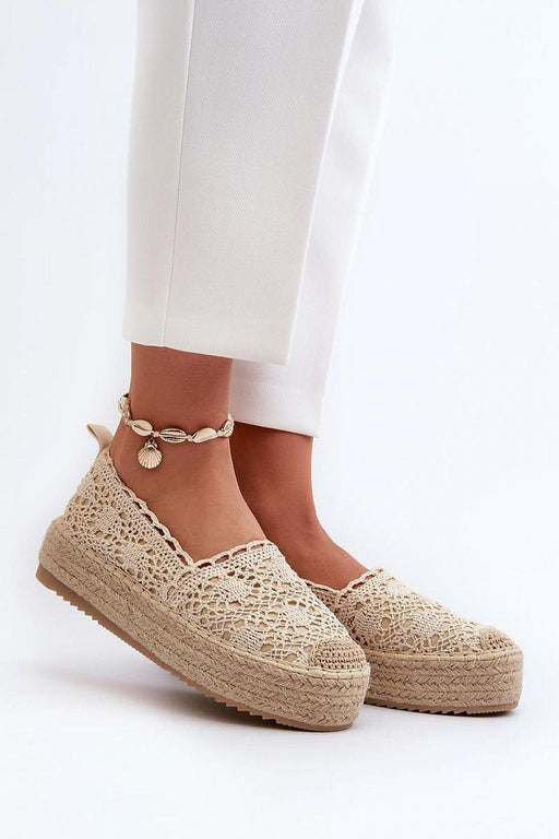 Step in style - Cleo Plateau Espadrilles van Kanten Stof - Chique Design