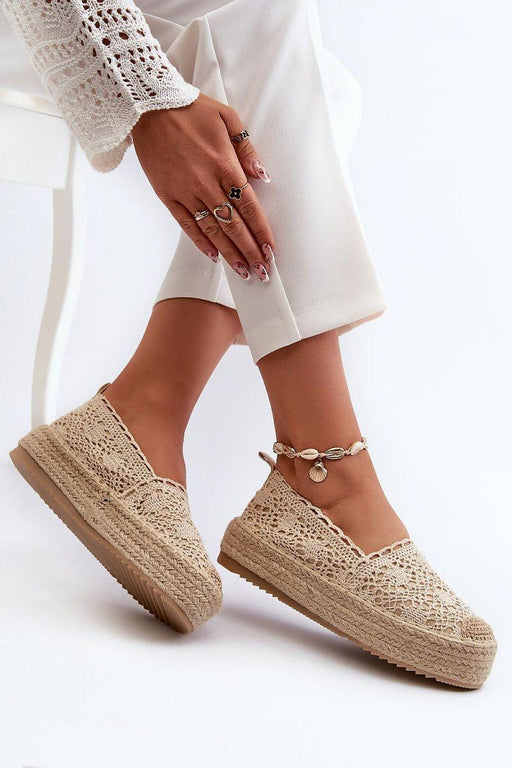 Step in style - Cleo Plateau Espadrilles van Kanten Stof - Chique Design