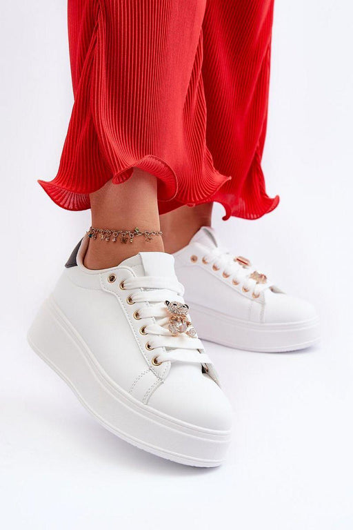 Step in Style - Strass Versierde Plateau Sneakers van - Chique Design