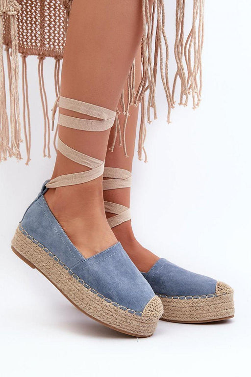 Step in style - Suède Dames Espadrilles met Platformzool en Veters - Chique Design